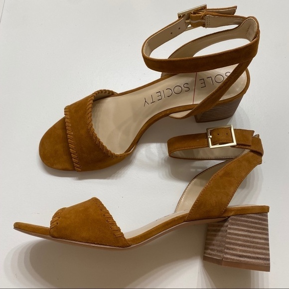 Sole Society Sylie Ankle Strap Sandal block size 8 1/2 - Picture 4 of 5